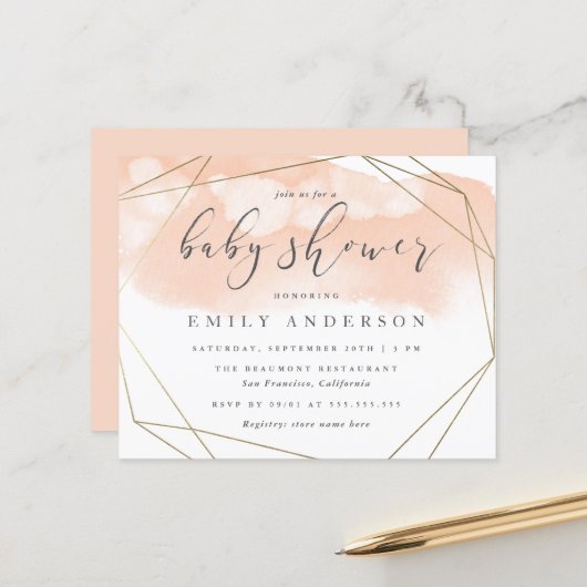 Haushaltsblush Wasserfarbe Gold Geometrische Babyd (Vorderseite/Rückseite Beispiel)