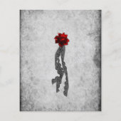 Haushaltsblut Rose und Einladung zur Hochzeit von  Flyer (Hinten)