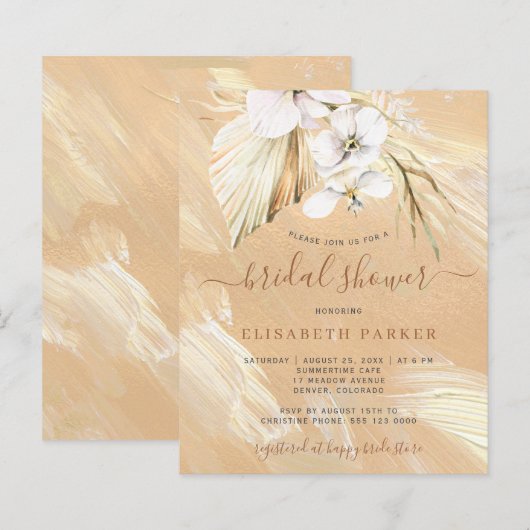 Haushaltsboho Pampas Gras Brautdusche (Vorne/Hinten)