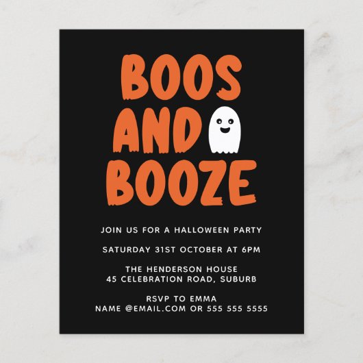 Haushaltsboos & Booze Niedlich Ghost Halloween Ein (Vorderseite)