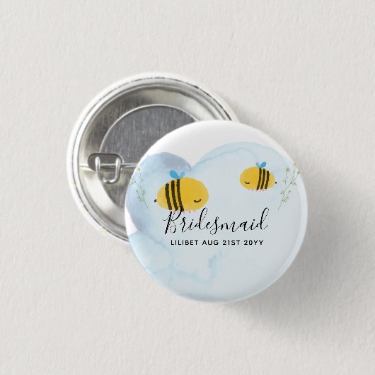 HAUSHALTSBREITE Brautparty GIBT Bumble BIES Button (Vorne & Hinten)
