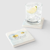 HAUSHALTSBREITE Brautparty GIBT Bumble BIES Steinuntersetzer (Seitenansicht)