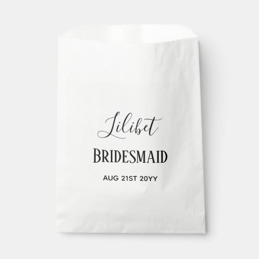HAUSHALTSBREITE Brautparty gibt Schwarz-weißen Ges Geschenktütchen (Vorderseite)