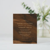 HAUSHALTSBronze & Gold-Minimal-Hochzeitseinladung (Stehend Vorderseite)