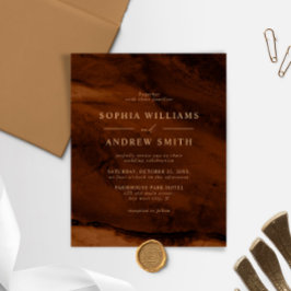 HAUSHALTSBronze & Gold-Minimal-Hochzeitseinladung