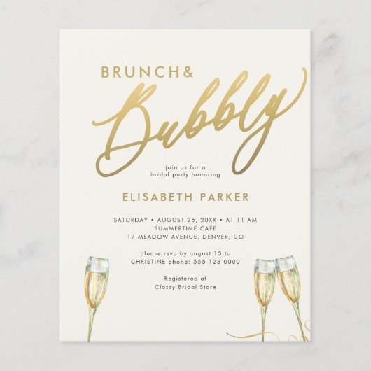 Haushaltsbrunch und Brautdusche (Vorderseite)