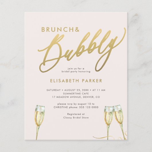 Haushaltsbrunch und Brautdusche (Vorderseite)