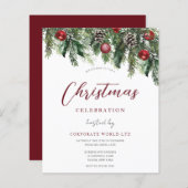 Haushaltsbüro oder Party Einladung für Weihnachten (Vorne/Hinten)