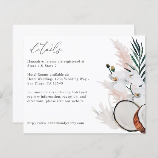 Haushaltscoconut Korallenweiße Blumendetails (Vorne/Hinten)