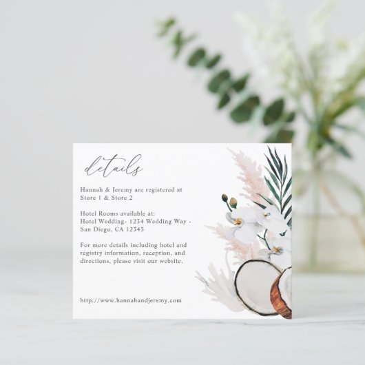 Haushaltscoconut Korallenweiße Blumendetails (Stehend Vorderseite)