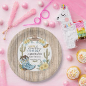 Haushaltscowboy Bleu Gelbe Western Stiefel fühlte, Pappteller (Party)