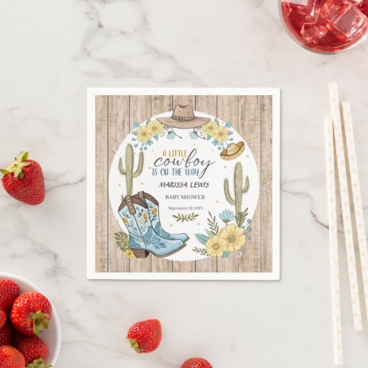 Haushaltscowboy Bleu Gelbe Western Stiefel fühlte, Serviette (Beispiel)