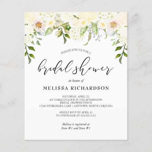 Haushaltscreme Blumendusche Einladung (Vorderseite)