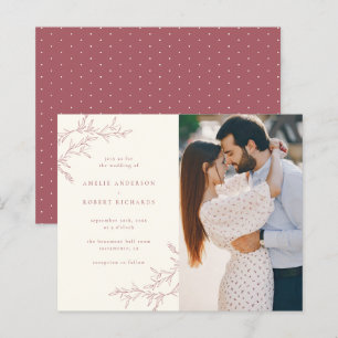 Haushaltscreme & Mute Red Foliage Foto Hochzeit