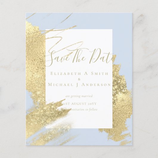 HAUSHALTSDATEN GERETTET Gold Foil Glitzer Abstrakt Flyer (Vorne)