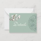 HAUSHALTSDATEN Grüne Chinoiserie Chic Hochzeitsdet Mitteilungskarte (Vorderseite)