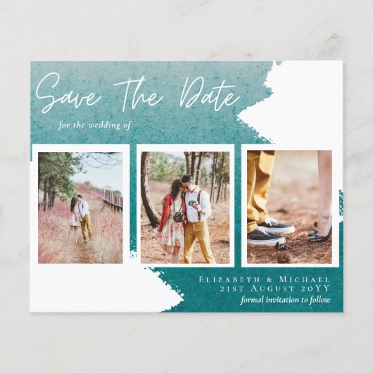 HAUSHALTSDATUM Verlobung Foto AQUAMARIN Abstrakt G (Vorderseite)