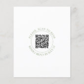 HAUSHALTSDAUER grüne Kalligrafie QR-Code Hochzeit (Rückseite)