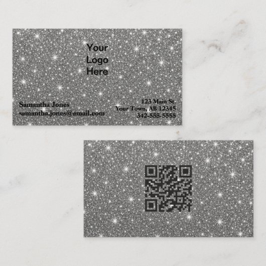 Haushaltsdiamant Funkelnd QR-Code Visitenkarte (Vorne/Hinten)
