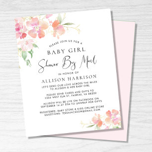 Haushaltsdusche per Post Floral Baby Girl Einladun