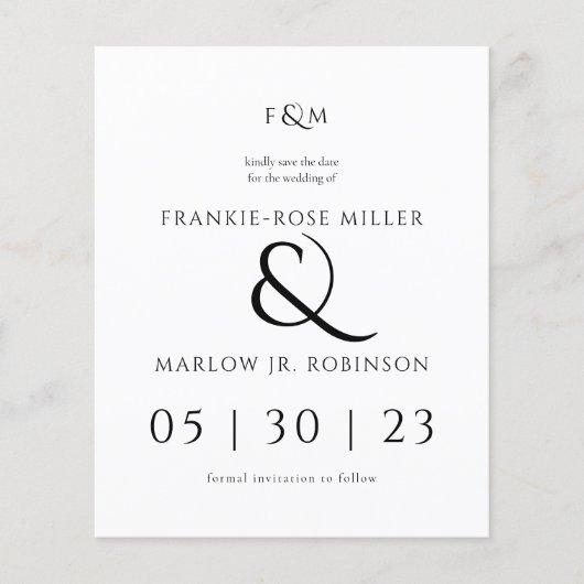 Haushaltseinfaches Elegant ohne Foto Save the Date (Vorderseite)