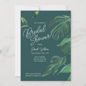 Haushaltseinfaches Greenery Script Brautparty Einladung (Vorderseite)