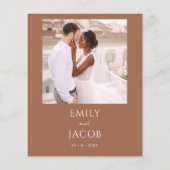 Haushaltseinfaches Hochzeitsskript Foto Terracotta (Rückseite)