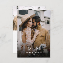 Haushaltseinfaches Monogramm-Foto Einladung