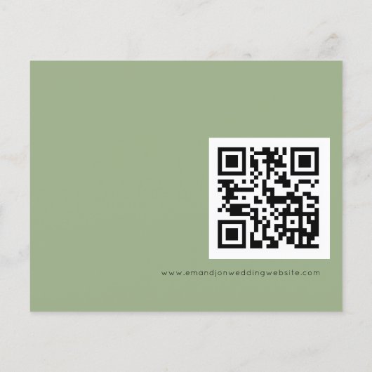 Haushaltseinfaches QR-Code Hochzeitssage Green UAW (Rückseite)