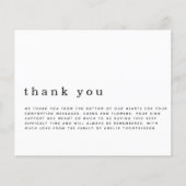 Haushaltseinfaches Text Beerdigung Beileid Danke (Vorderseite)