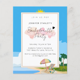 Haushaltseinladung, Beach Bachelorette Hens Party Flyer