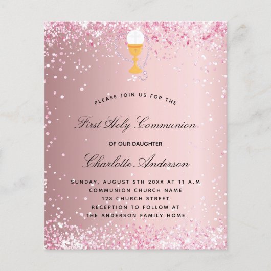 Haushaltseinladung der ersten Kommune in Rosa (Vorderseite)