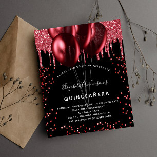 Haushaltseinladung für schwarzen Glitzer in Quince Flyer