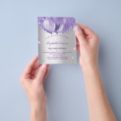 Haushaltseinladung für Silberviolette Quinceanera Flyer (Gruppe)