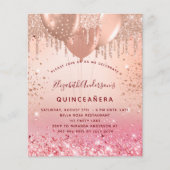 Haushaltseinladung zur Rose Quinceanera Rosa Ballo Flyer (Vorne)