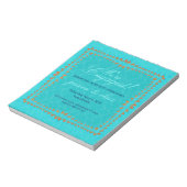 Haushaltseinladungen | Blauer Damast Notizblock (Rotiert)