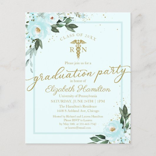 Haushaltseinladungen Krankenpflege Schule Grad Par (Vorderseite)