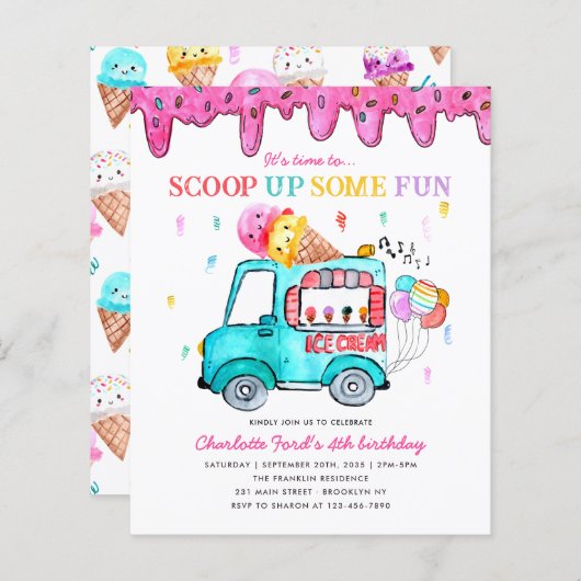 Haushaltseiscreme-Scoop-Up-Fun LKW-Kindergeburtsta (Vorne/Hinten)