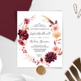 HAUSHALTSFall Burgund Blume Wreath Wedding