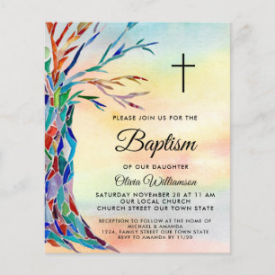 Haushaltsfarbenfrohe Taufe Christening Einladung