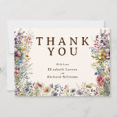 Haushaltsfarbige Wildblume Blumenfarbe Dankeskarte (Vorderseite)