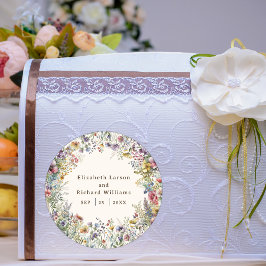 Haushaltsfarbige Wildblume Blumenfarbe Runder Aufkleber