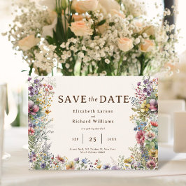 Haushaltsfarbige Wildblume Blumenfarbe Save The Date