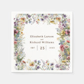 Haushaltsfarbige Wildblume Blumenfarbe Serviette (Vorderseite)