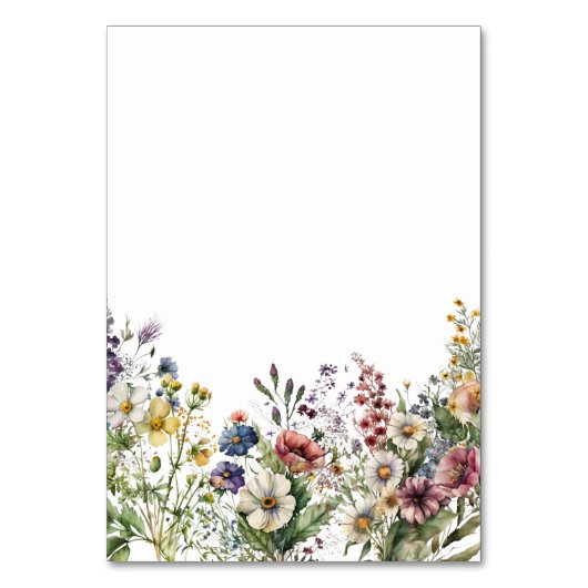 Haushaltsfarbige Wildblume Blumenfarbe Tischnummer (Rückseite)