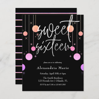 Haushaltsfarbiger Glitzer Glam Sweet 16 Geburtstag