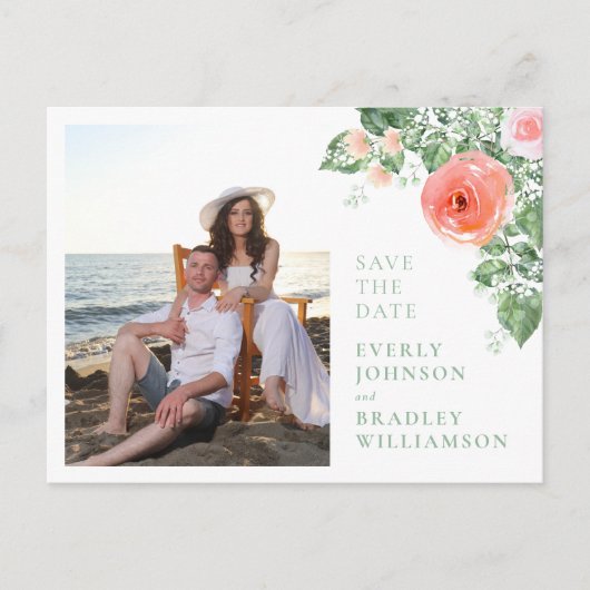 Haushaltsfarbstoff-QR-Code Save the Date Postkarte (Vorderseite)