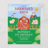 Haushaltsfarm/Bargarten Tiere 1. Geburtstag Party (Vorderseite)