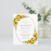 Haushaltsfeier der Sonnenblumen Einladung (Stehend Vorderseite)