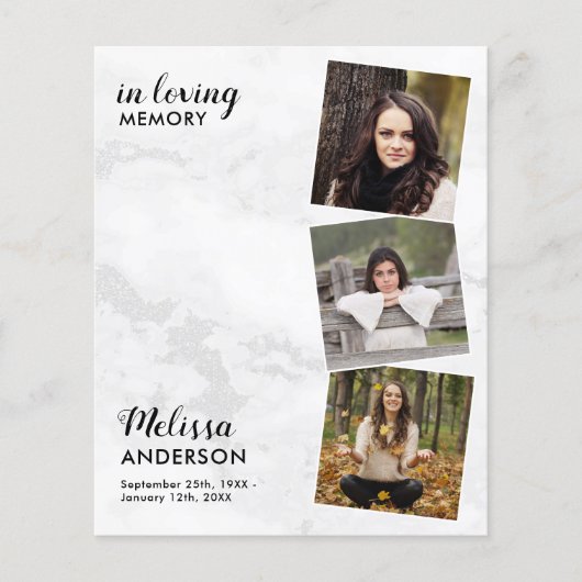 Haushaltsfeier des Lebens 3 Foto Beerdigung Marmor (Vorderseite)